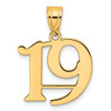 14k Yellow Gold Polished Number 19 Pendant