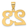 14k Yellow Gold Polished Number 23 Pendant