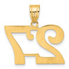 14k Yellow Gold Polished Number 27 Pendant