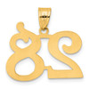 14k Yellow Gold Polished Number 28 Pendant