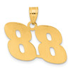 14k Yellow Gold Polished Block Number 88 Pendant