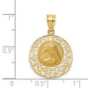 14k Yellow Gold Brushed & Polished Virgin Mary Pendant