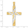 14k Yellow Gold w/Rhodium HOPE FAITH LOVE BELIEVE Cross Pendant