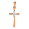 14k Rose Gold .03ctw Diamond Cross Pendant