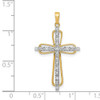 14k Yellow Gold & rhodium Diamond Cross Pendant