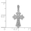 14k White Gold 1/10ctw Diamond Fancy Cross Pendant