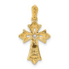 14k Yellow Gold 1/10ctw Diamond Fancy Cross Pendant