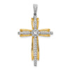 14k Two-tone Gold 1/3ctw Diamond Passion Cross Pendant