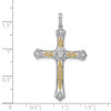 14k Two-tone Gold 1/5ctw Diamond Cross Pendant