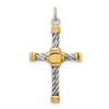 Sterling Silver Antiqued & Gold-plated Cross Pendant