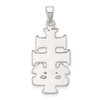 Sterling Silver Polished Caravaca Double Cross w/Angels Crucifix Pendant