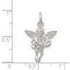 Sterling Silver Polished & Textured Angel Love Pendant