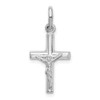 Sterling Silver Rhodium-plated Polished Crucifix Cross Pendant QC9705