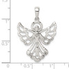 Sterling Silver Diamond & Diamond-cut Angel Pendant