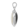 Sterling Silver Onyx & Mother Of Pearl Reversible Heart Pendant