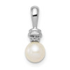 Sterling Silver Rhodium Plated Diamond & Freshwater Cultured Pearl Pendant P3199