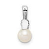 Sterling Silver Rhodium Plated Diamond & Freshwater Cultured Pearl Pendant P3199