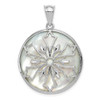 Sterling Silver Snowflake Diamond-Cut Mother of Pearl & Onyx Reversible Pendant