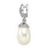Sterling Silver Rhodium-plated w/Diamond and Freshwater Cultured Pearl Pendant