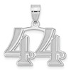 14k White Gold Polished Etched Number 44 Pendant