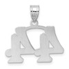 14k White Gold Polished Etched Number 44 Pendant