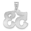 14k White Gold Polished Etched Number 53 Pendant