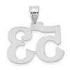 14k White Gold Polished Number 53 Pendant