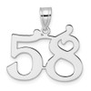 14k White Gold Polished Number 58 Pendant