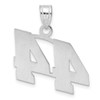 14k White Gold Polished Block Number 44 Pendant