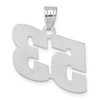 14k White Gold Polished Block Number 53 Pendant