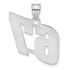 14k White Gold Polished Block Number 67 Pendant