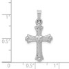 14K White Gold Diamond Fleur De Lis Cross Pendant