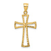 14k Yellow Gold Diamond-cut Cross Pendant XR1704