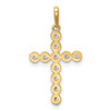 14k Yellow Gold CZ Cross Pendant