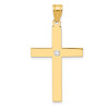 14k Yellow Gold Polished .02ctw Diamond Cross Pendant XR779