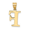 14k Yellow Gold Polished Etched Letter F Initial Pendant