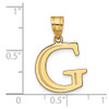 14k Yellow Gold Polished Etched Letter G Initial Pendant