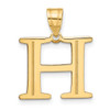 14k Yellow Gold Polished Etched Letter H Initial Pendant