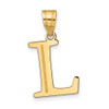 14k Yellow Gold Polished Etched Letter L Initial Pendant