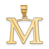 14k Yellow Gold Polished Etched Letter M Initial Pendant