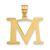 14k Yellow Gold Polished Etched Letter M Initial Pendant