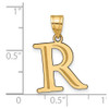 14k Yellow Gold Polished Etched Letter R Initial Pendant