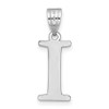 14k White Gold Polished Etched Letter I Initial Pendant