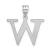 14k White Gold Polished Etched Letter W Initial Pendant