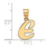 14k Yellow Gold Polished Script Letter E Initial Pendant