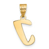 14k Yellow Gold Polished Script Letter I Initial Pendant