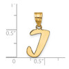 14k Yellow Gold Polished Script Letter I Initial Pendant