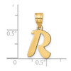 14k Yellow Gold Polished Script Letter R Initial Pendant