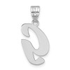 14k White Gold Polished Script Letter G Initial Pendant