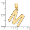 14k Yellow Gold Polished Bubble Letter M Initial Pendant
